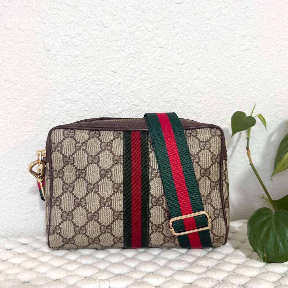 GUCCI GG Crossbody Shoulder Bag Sherry Line Canvas Brown